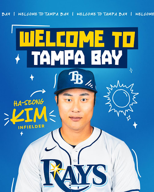 MLB 템파베이 레이스 구단 페이스북을 통해 공개된 김하성 입단 축하 메시지.