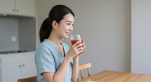 woman-drinking-tomato-juice-before-meal-1